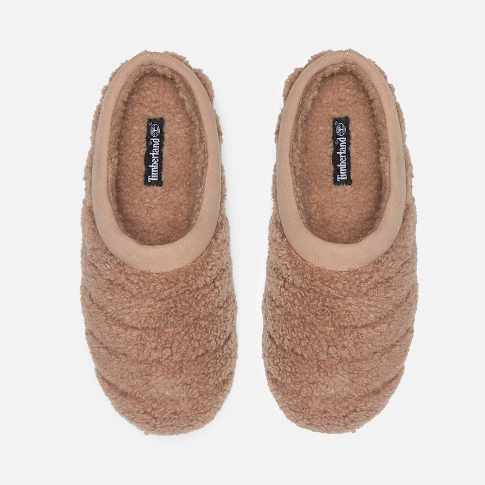 Timberland Tan Fleece Slippers